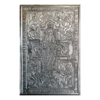 libro religioso ortodoxo plateado decoración metal