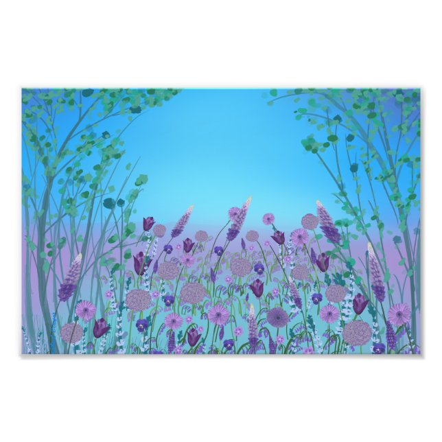 Foto Lilac meadow flower garden wall art poster (Frente)