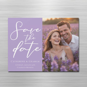 Foto Lilac Purple Save the Date Magnet Card