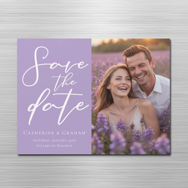 Foto Lilac Purple Save the Date Magnet Card (Subido por el creador)