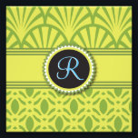 Foto Lime De Vieira Vintage Art Deco<br><div class="desc">El Monograma Pastel Lime con vieira Art Deco es fácil de personalizar y se puede usar para muchas ocasiones: cumpleaños,  graduación,  idas,  reuniones,  publicidad o conmemoración.</div>