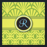 Foto Lime De Vieira Vintage Art Deco<br><div class="desc">El Monograma Pastel Lime con vieira Art Deco es fácil de personalizar y se puede usar para muchas ocasiones: cumpleaños,  graduación,  idas,  reuniones,  publicidad o conmemoración.</div>