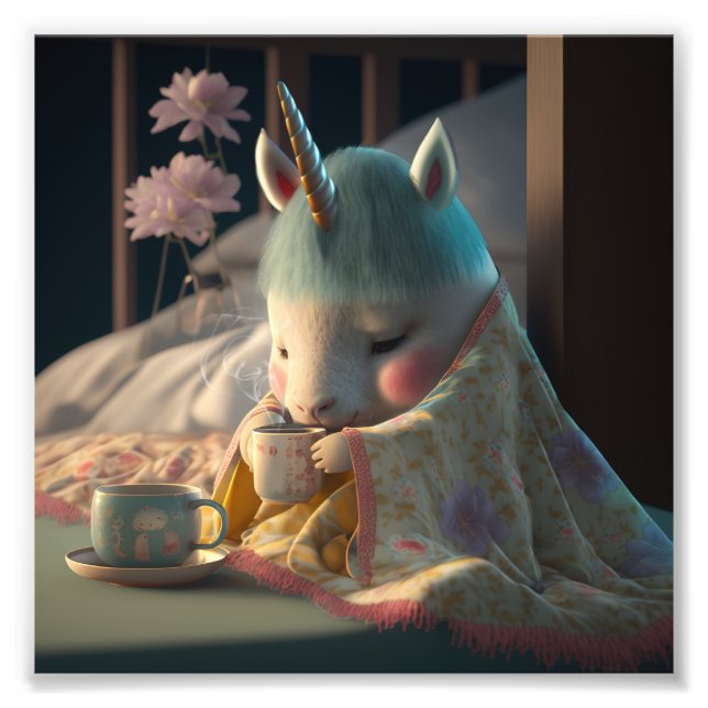 Foto linda camiseta oriental de unicornio (Frente)