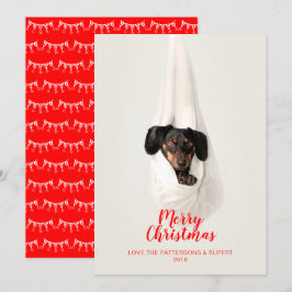 Foto linda del navidad del perro de perrito de la