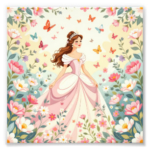 Foto Linda princesa con mariposas