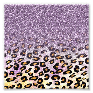 Foto Lindo estampado de leopardo purpura con purpurina
