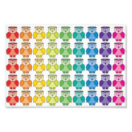 Foto Lindo patrón de búho arcoiris.