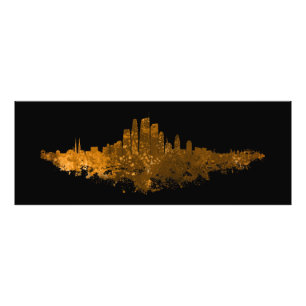 Foto Línea aérea de Los Ángeles City Skyline - Naranja