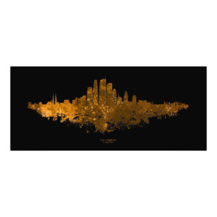 Foto Línea aérea de Los Ángeles City Skyline - Naranja