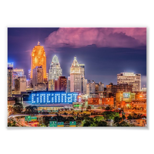 Foto Línea nocturna Cincinnati Ohio 2019 - Impresión fo (Frente)