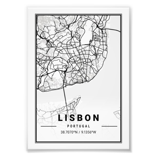 Foto Lisboa - Portugal Mapa de ciudades livianas (Frente)
