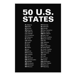Foto Lista de abreviaturas de los 50 estados de EE. UU.