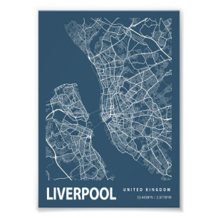 Foto Liverpool - Mapa de la ciudad de Blueprint del Rei