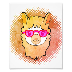 Foto Llama Cuta Con Dibujo De Gafas