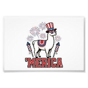 Foto Llama Patriótico Merica Diseño Vector Vintage_1