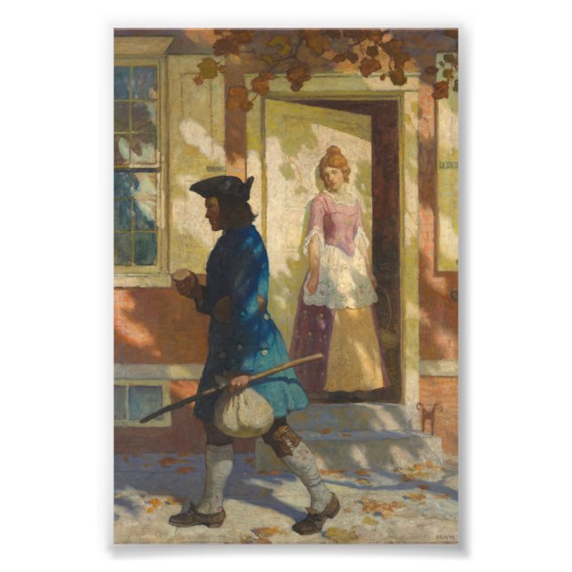 Foto Llegada de Franklin a Filadelfia por N. C. Wyeth (Frente)