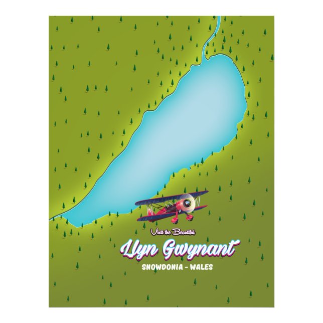 Foto Llyn Gwynant Snowdonia Gales mapa (Frente)