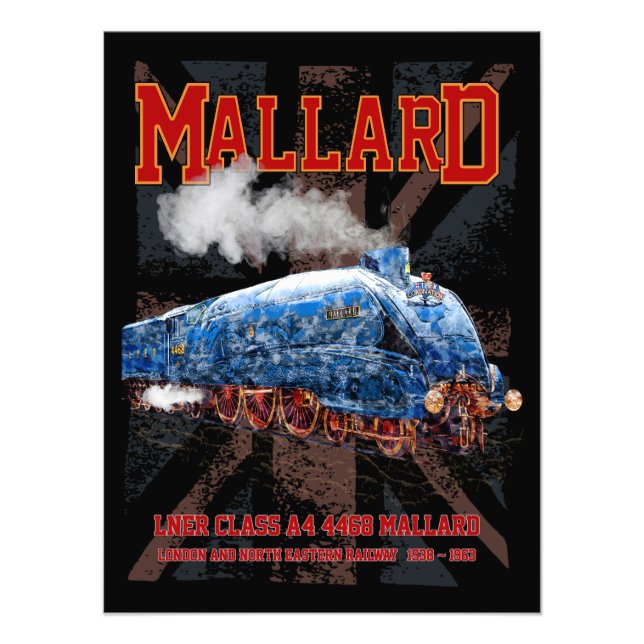 Foto LNER Clase A4 Locomotora Mallard bandera de la Uni (Frente)