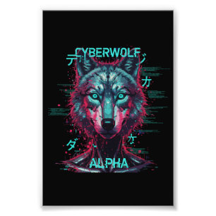Foto Lobo ciberpunk Alfa   Lobo ciberpunk futurista de 