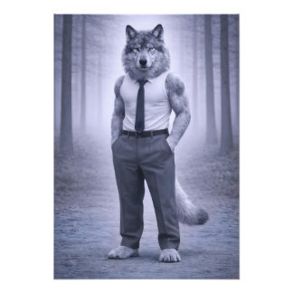 Foto Lobo con atuendo formal minimalista – Puerto del b