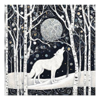 Lobo de invierno blanco moderno