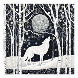 Foto Lobo de invierno blanco moderno