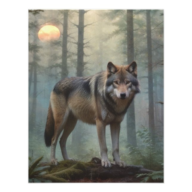 Foto Lobo en el bosque (Frente)