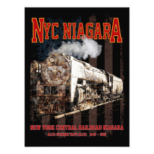Foto Locomotora de vapor NYC Niagara con bandera estado