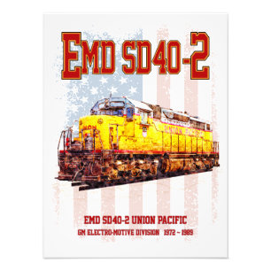 Foto Locomotora diésel EMD SD40-2 vintage bandera ameri