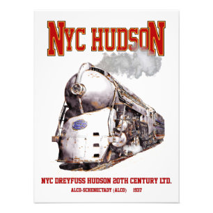 Foto Locomotora Hudson Dreyfuss de NYC. 20th Century Li