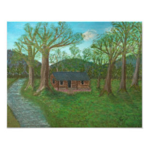 Foto Log Cabin and Trees