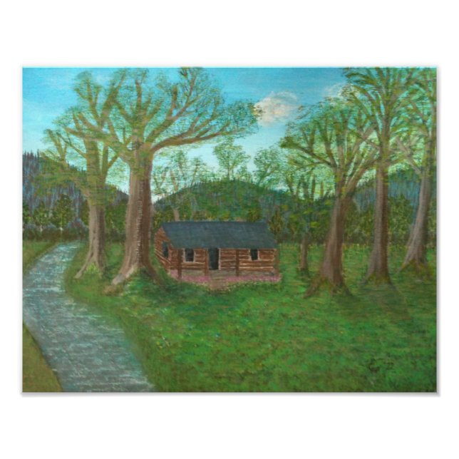 Foto Log Cabin and Trees (Frente)