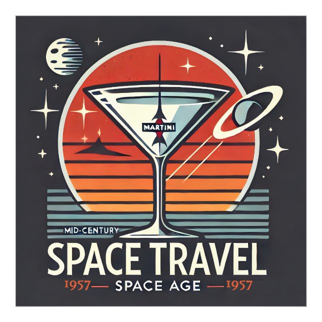 Foto Logo de la era espacial Martini Space Travel 1957 (Frente)
