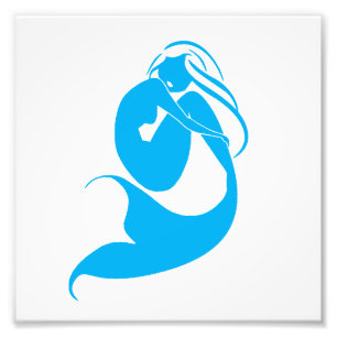 Foto Logo de la silueta azul de la sirena