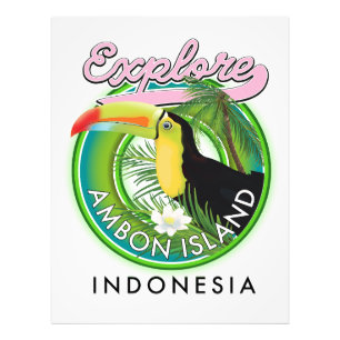 Foto Logo de viaje de la isla de Ambon Indonesia