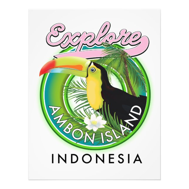 Foto Logo de viaje de la isla de Ambon Indonesia (Frente)