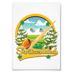 Foto Logo de viaje retro de Suiza