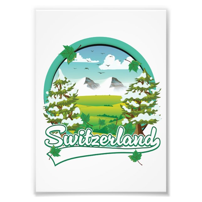 Foto Logo de viajes retro de Suiza (Frente)