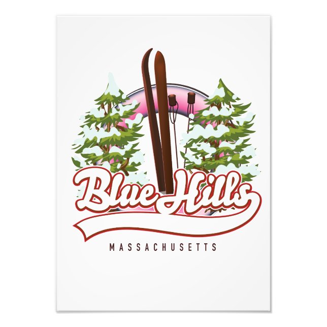 Foto logotipo de esquí de Blue Hills Massachusetts (Frente)