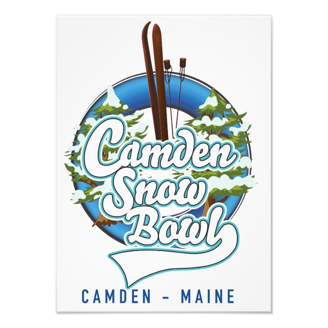 Foto logotipo de esquí de Camden Snow Bowl. (Frente)