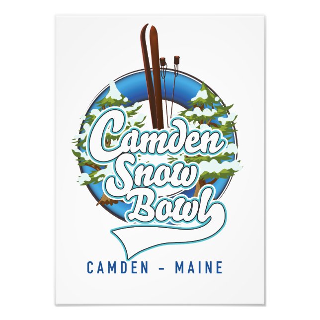 Foto logotipo de esquí de Camden Snow Bowl. (Frente)