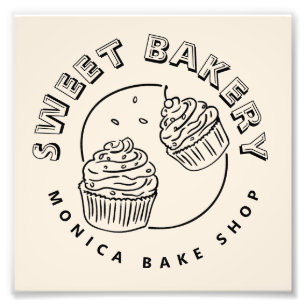 Foto Logotipo de panadería dulce vintage