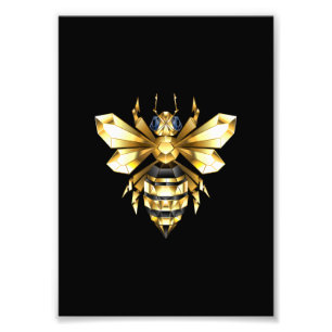 Foto Logotipo de Relieve metalizado dorado falso poligo