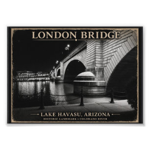 Foto London Bridge Noche en Blanco y Negro