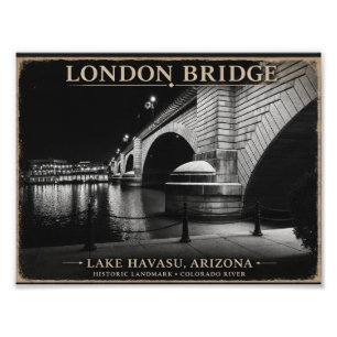 Foto London Bridge Noche en Blanco y Negro