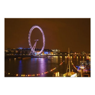 Foto London Eye, río Támesis y luces de