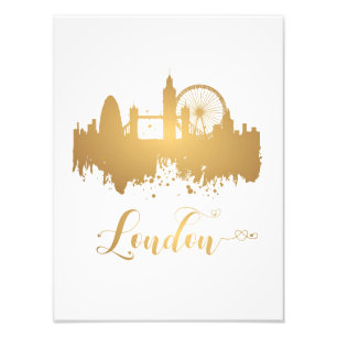 Foto London Skyline Gold Map City Inglaterra Europa