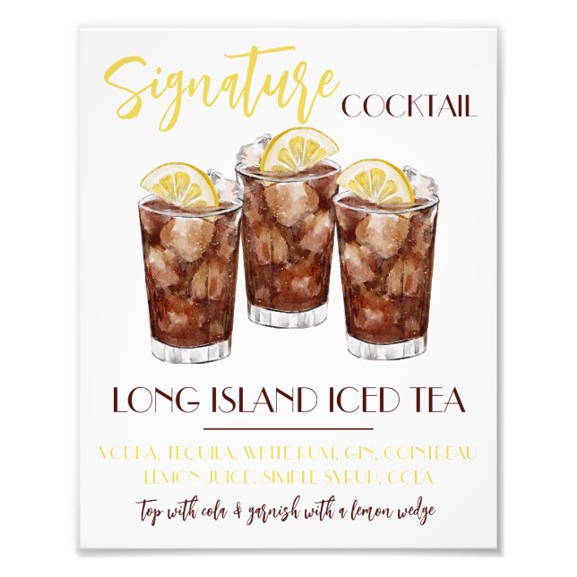 Foto Long Island Iced Tea Signature Cocktail Recipe (Frente)