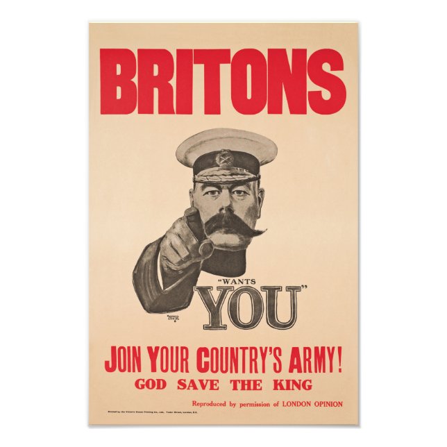 Foto Lord Kitchener Británico Quiere Propaganda De La P (Frente)