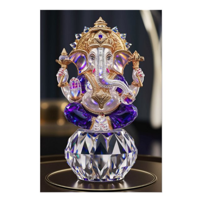 Foto Lord Shree Ganesha Crystal & Diamond Escultura (Frente)